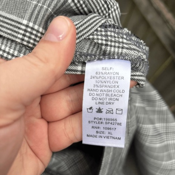Shinestar‎ Gray Plaid Pull On Stretch Pants XL - Picture 4 of 4